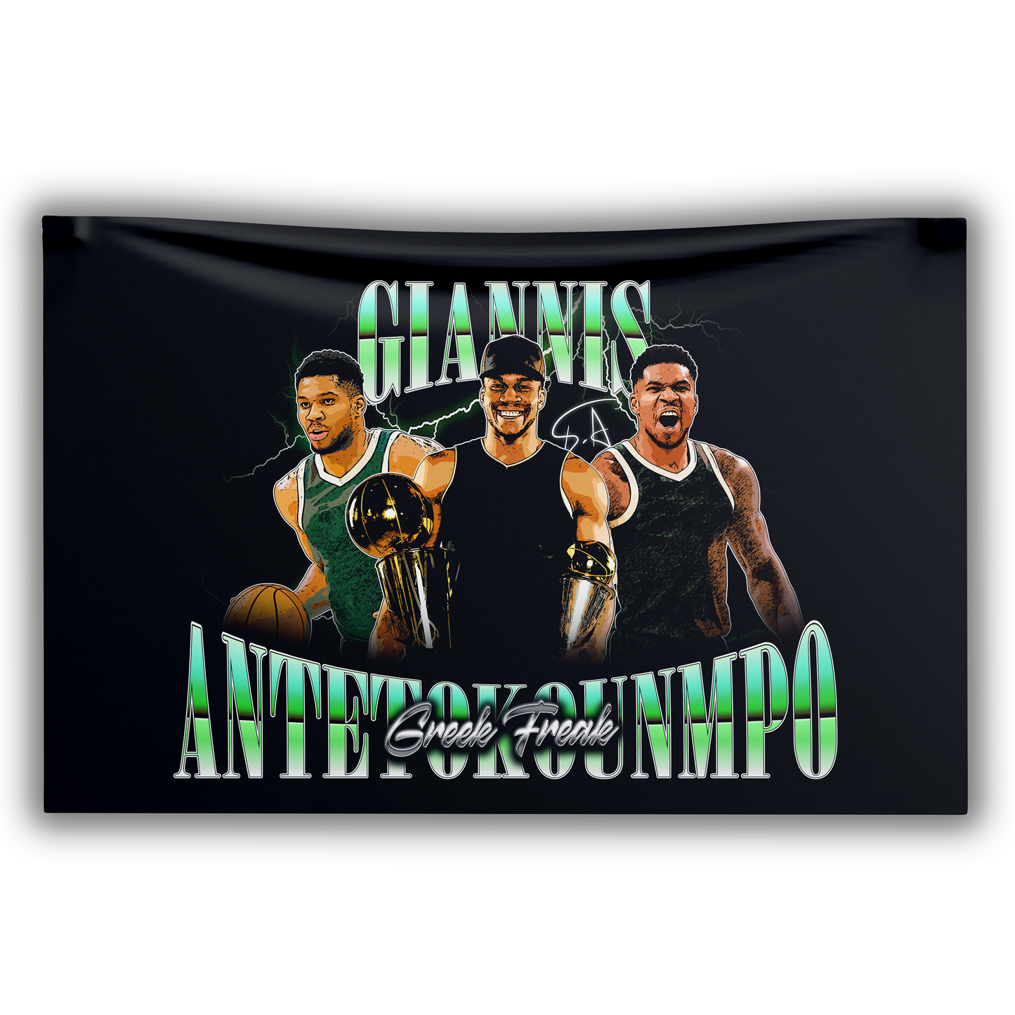 Giannis Antetokounmpo Throwback Style Wall Flag