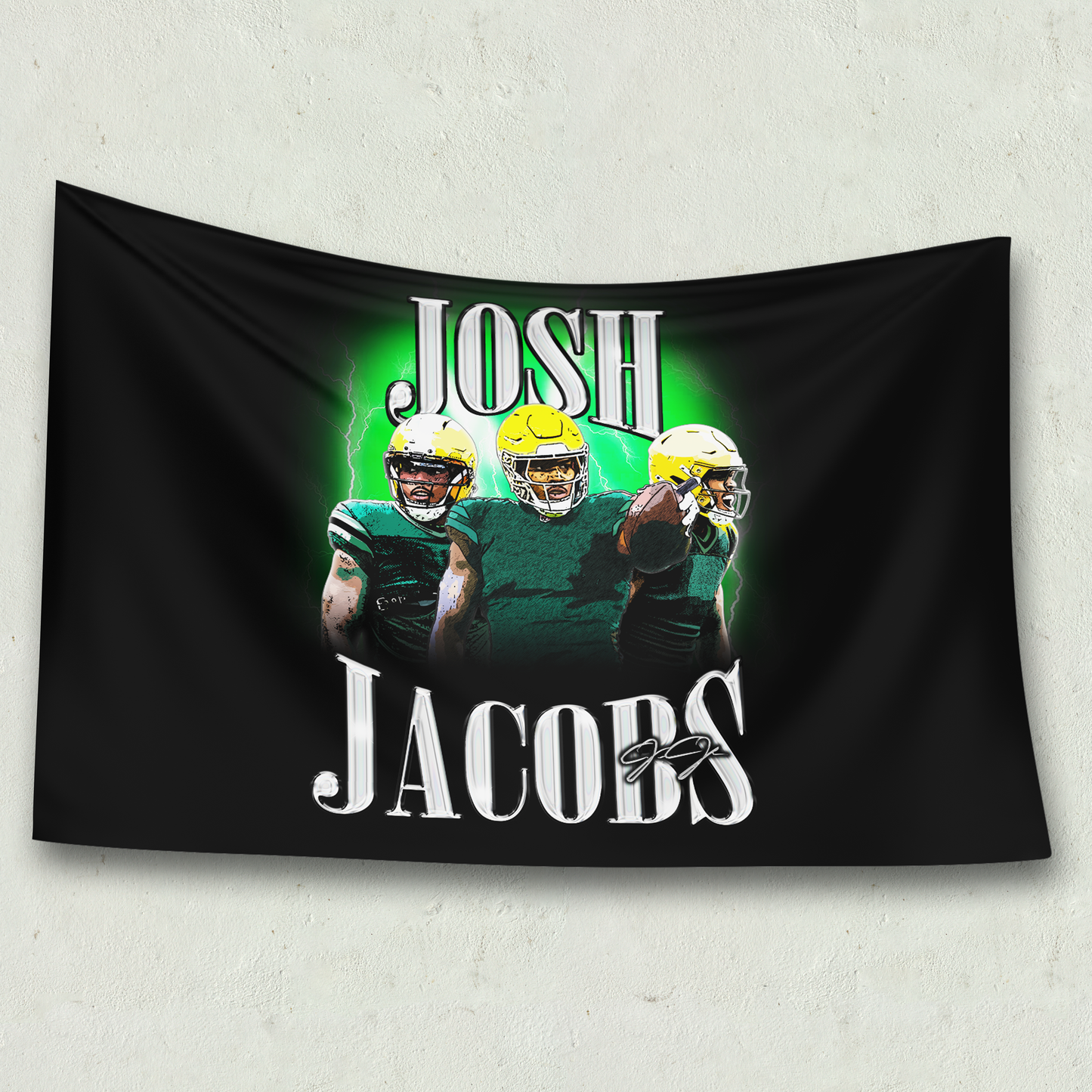 Josh Jacobs Throwback Style Wall Flag
