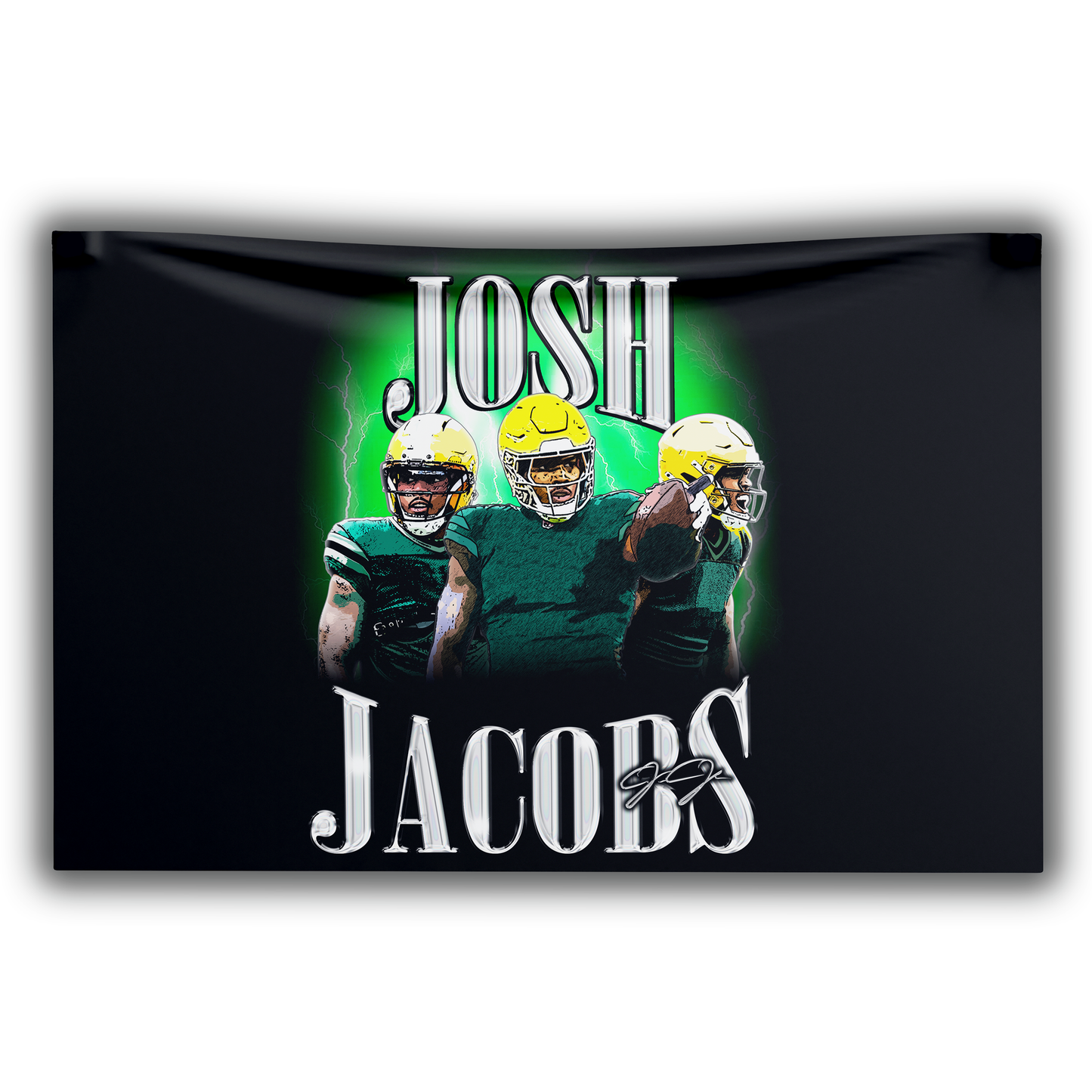 Josh Jacobs Throwback Style Wall Flag