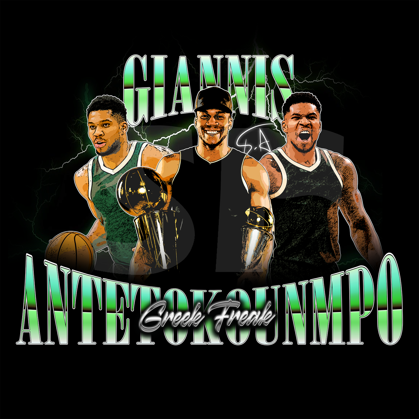 Giannis Antetokounmpo Throwback Style Wall Flag